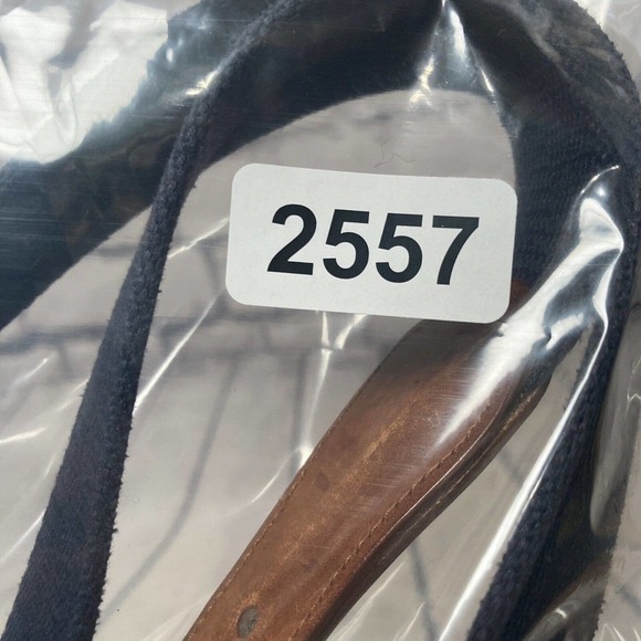 Coach‎ Belt Womens Size 38 Navy Blue Cotton and Brown Leather main image 7